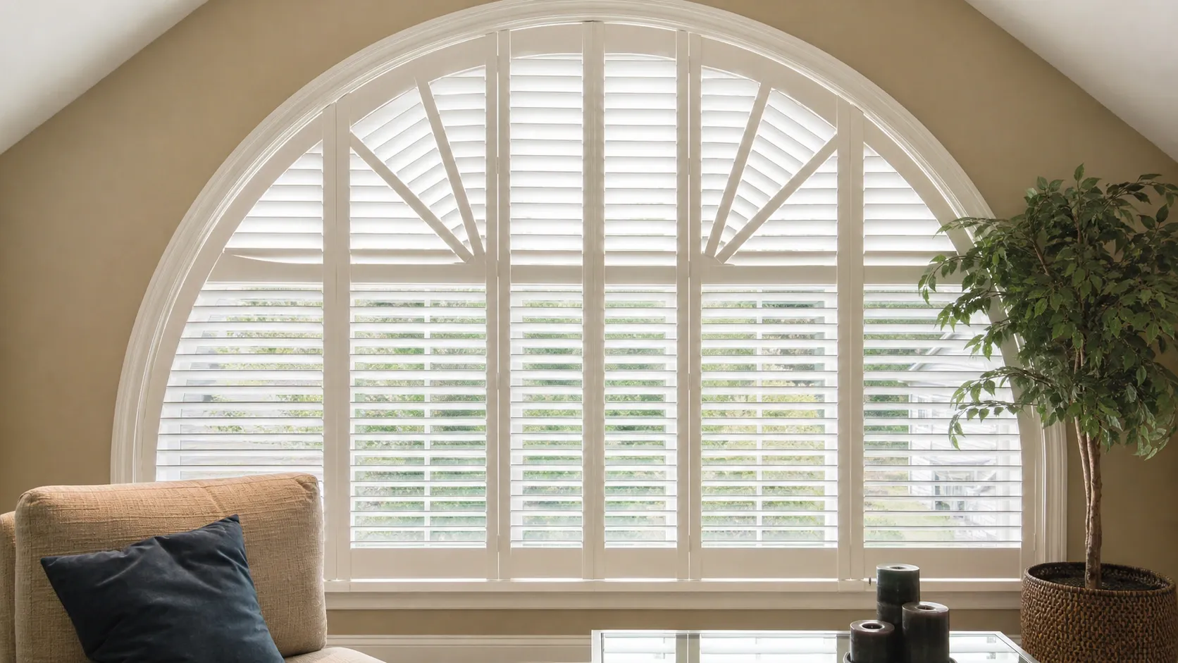 Special shape shutter options including arched and angled openings